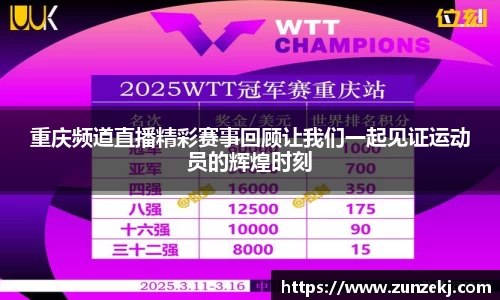 重庆频道直播精彩赛事回顾让我们一起见证运动员的辉煌时刻