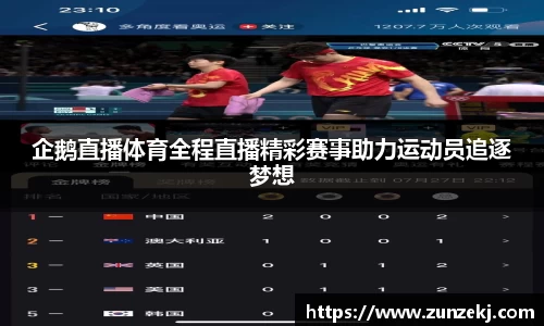 企鹅直播体育全程直播精彩赛事助力运动员追逐梦想